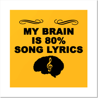 My brain is 80% song lyrics Posters and Art